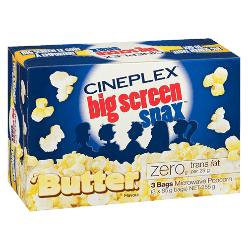 Cineplex Big Screen Snax Butter Microwave Popcorn