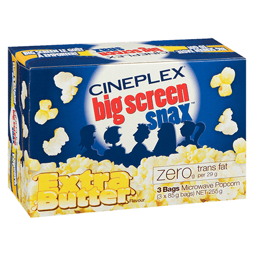 Cineplex Big Screen Snax Extra Butter Microwave Popcorn